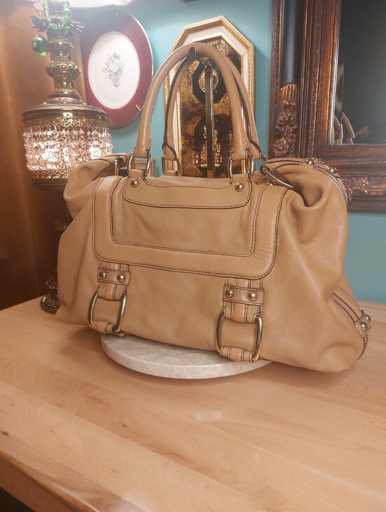 Banana Republic Handbags - Banana Republic High End Leather Converable Hobo Satchel Camel Color & Brass